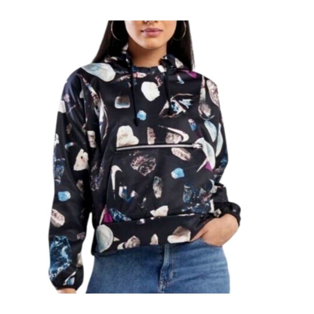 Nike Standard Issue Crystal Fly Hoodie Womens 3X Boxy Relaxed Dri-Fit Artsy